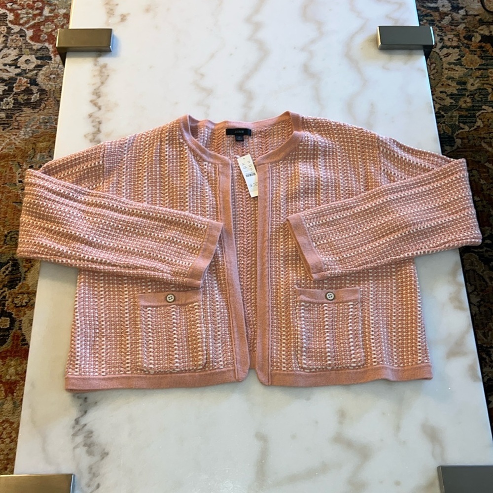J. Crew Cotton Knit Lady Jacket Cardigan-Women M. NEW WITH TAGS